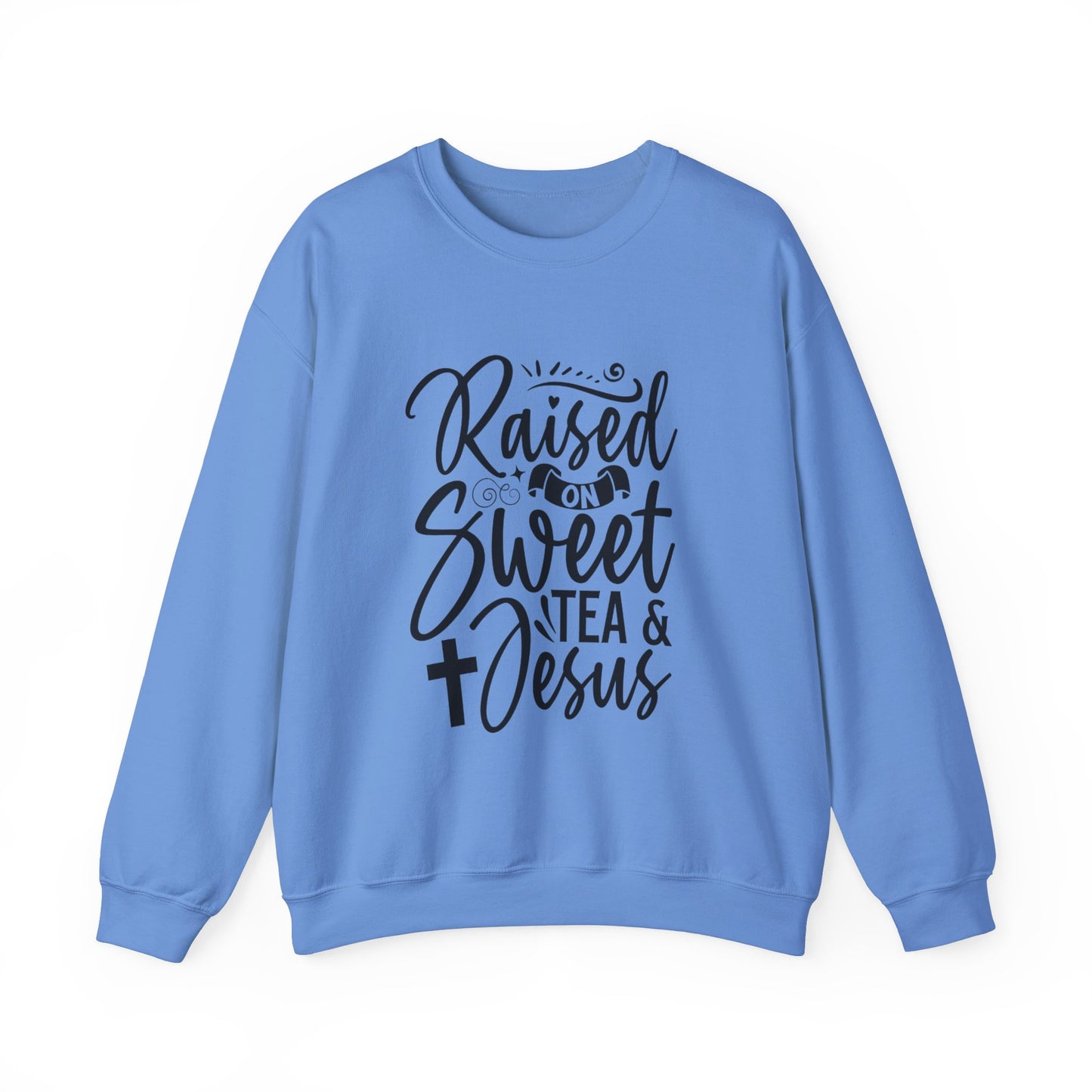 Sweet Tea and Jesus Women's Relaxed Sweatshirt (Black Logo) - Sweet Baby Jeez Teez