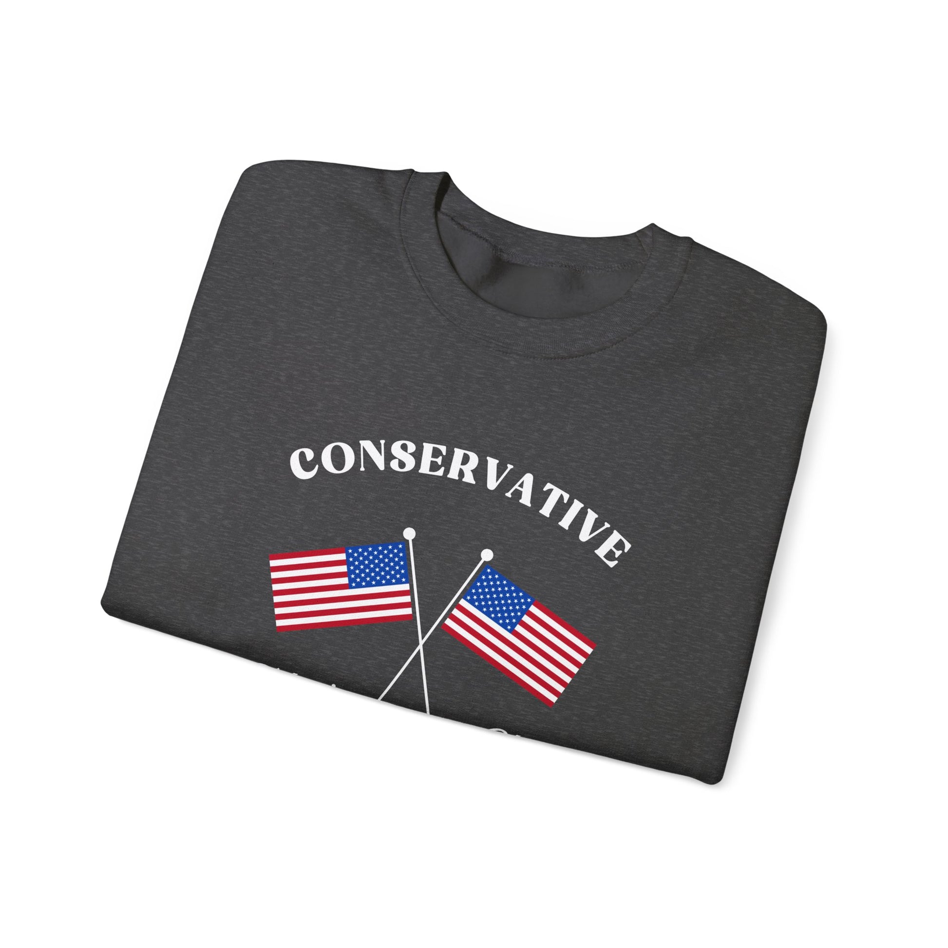 Conservative Mom's Club Crewneck Sweatshirt - Raising Patriots Since 1776 (White Logo) - Sweet Baby Jeez Teez