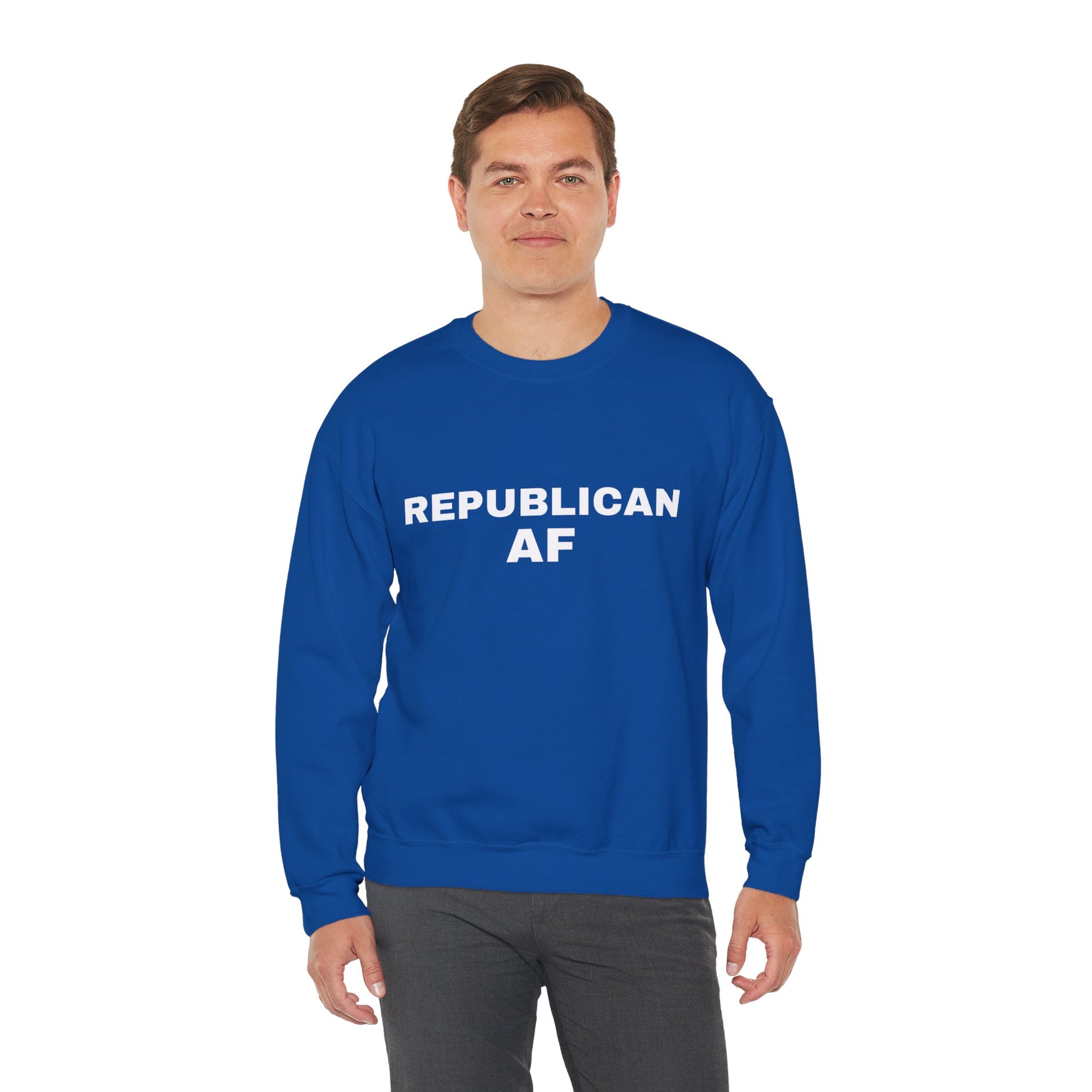 Republican AF Men's Crewneck Sweatshirt (White Logo) - Sweet Baby Jeez Teez