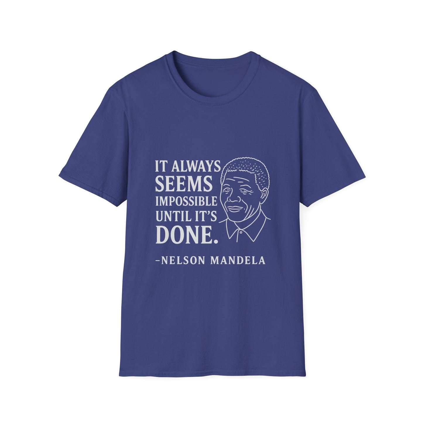 "Seems Impossible" Nelson Mandela Unisex SoftStyle Tshirt (IW Logo)