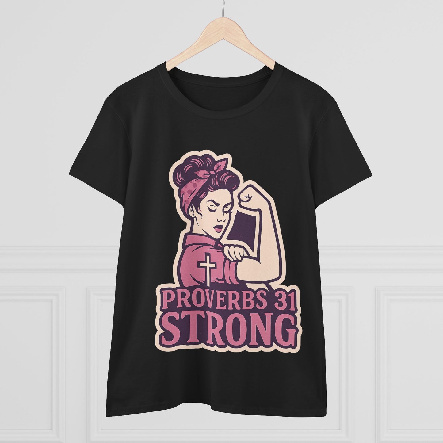 Proverbs 31 Strong Christian Women's Empowering Midweight T-Shirt