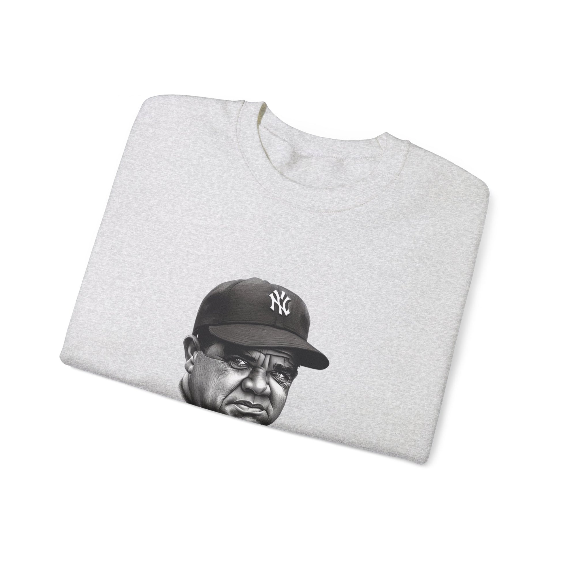 Strike Out Babe Ruth Men's Crewneck Sweatshirt (IW Grayscale Logo) - Sweet Baby Jeez Teez