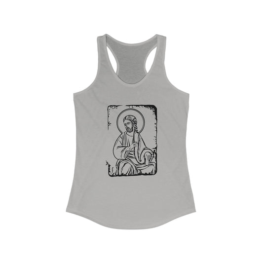 Orthodox Icon Women's Racerback Tank (Black Logo) - Sweet Baby Jeez Teez