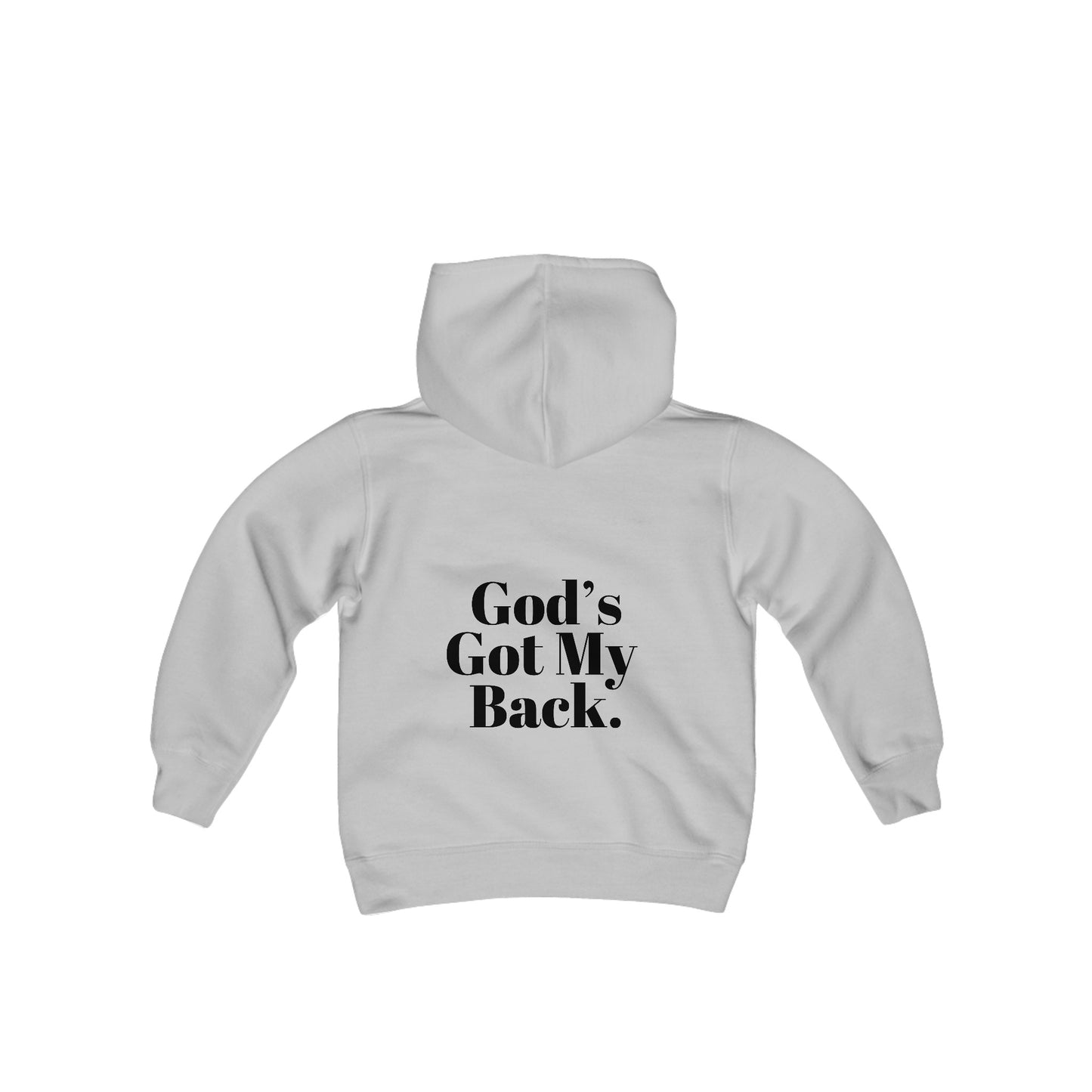 God's Got My Back Boy's Hoodie (Black Logo - Back) - Sweet Baby Jeez Teez