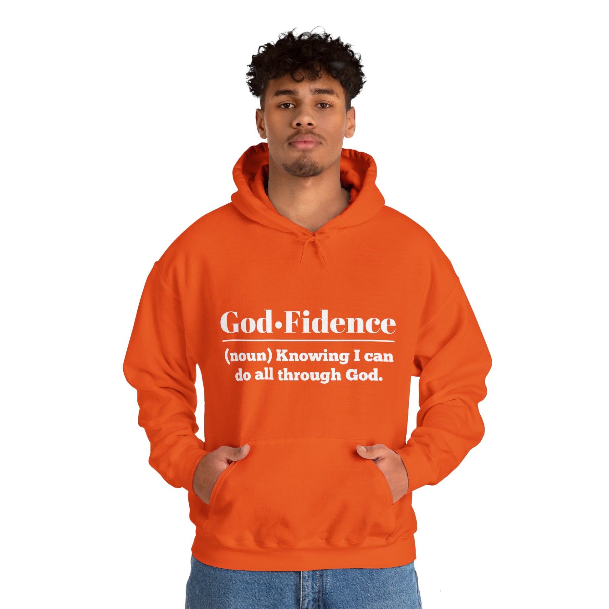 God-Fidence Men's Hoodie (White Logo) - Sweet Baby Jeez Teez