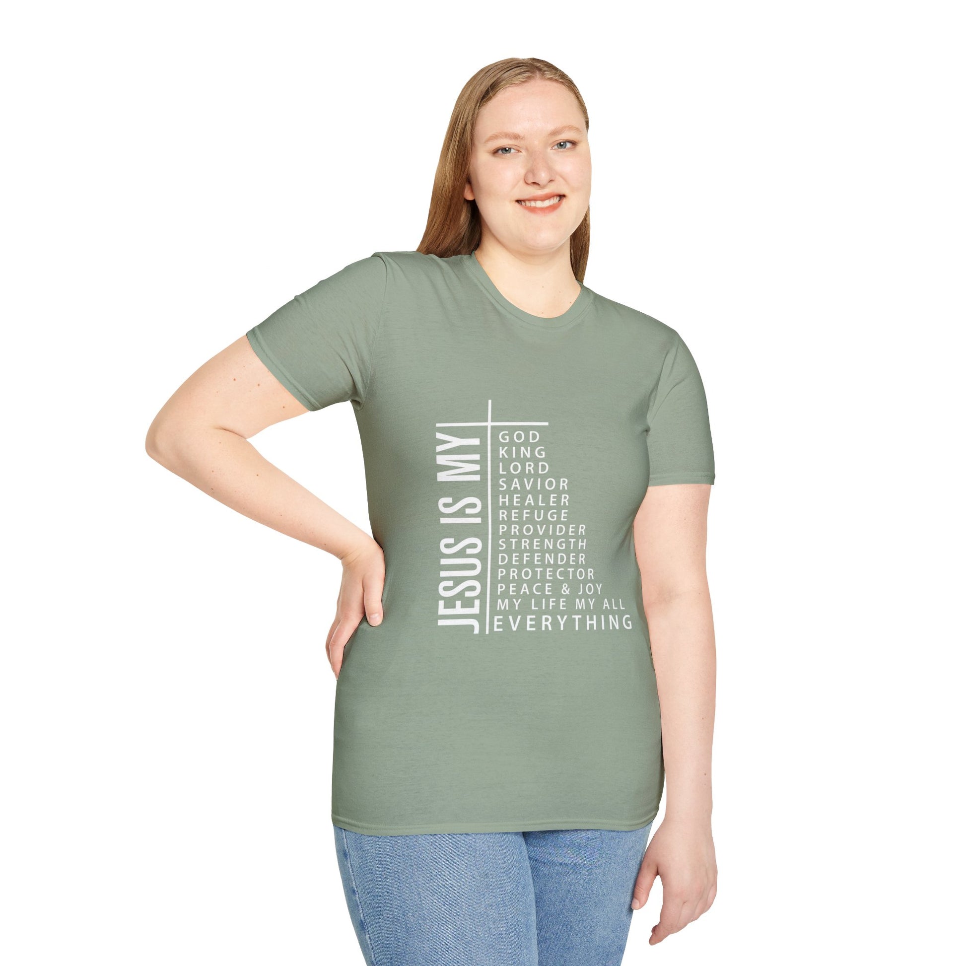 Jesus is My Women's Relaxed/Plus Tshirt (White Logo) - Sweet Baby Jeez Teez