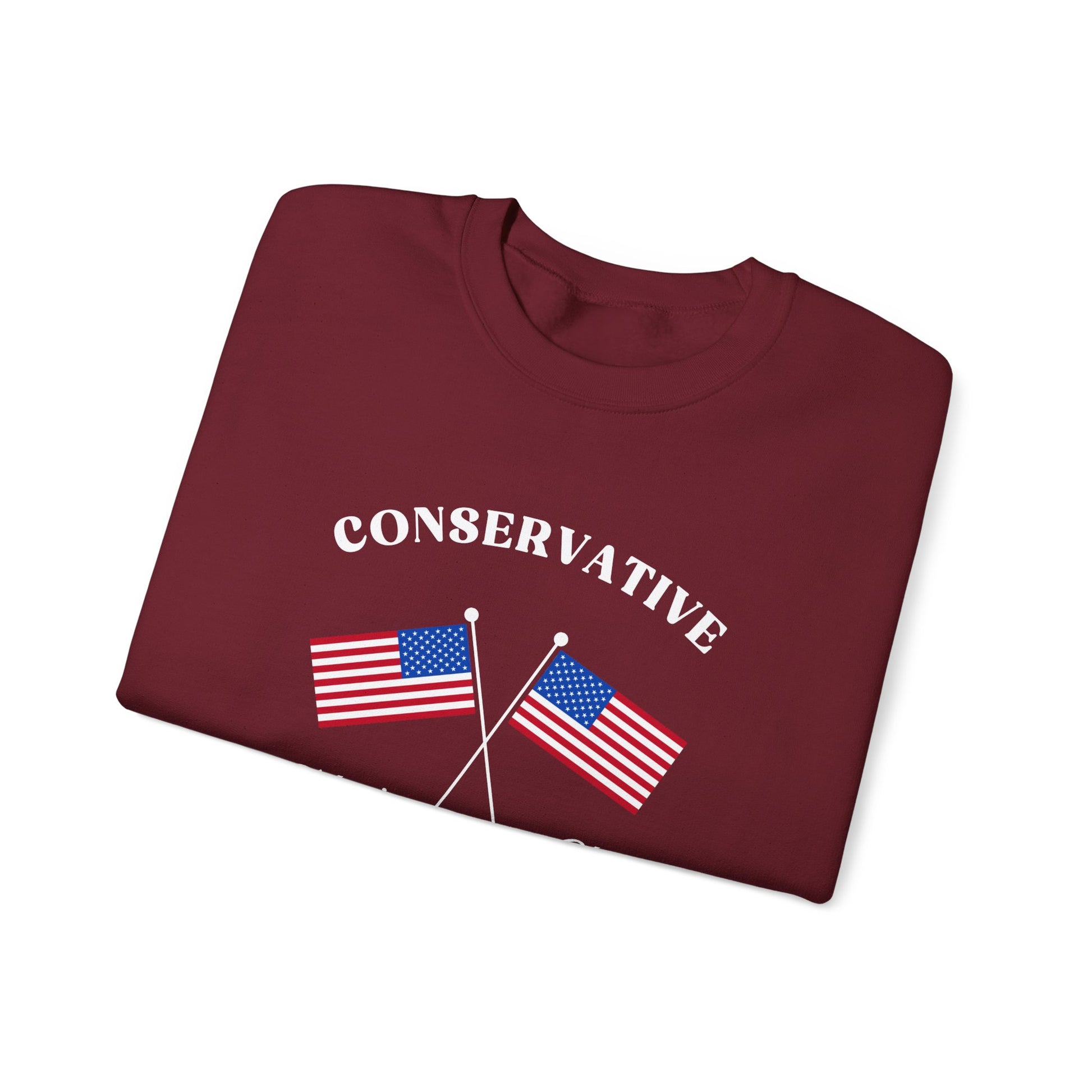 Conservative Mom's Club Crewneck Sweatshirt - Raising Patriots Since 1776 (White Logo) - Sweet Baby Jeez Teez