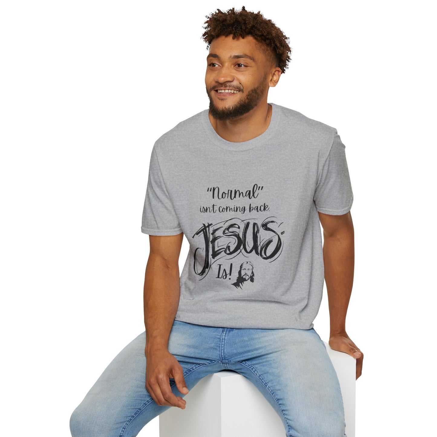 Normal Isn't Coming Back Men's Tshirt (Black Logo) - Sweet Baby Jeez Teez