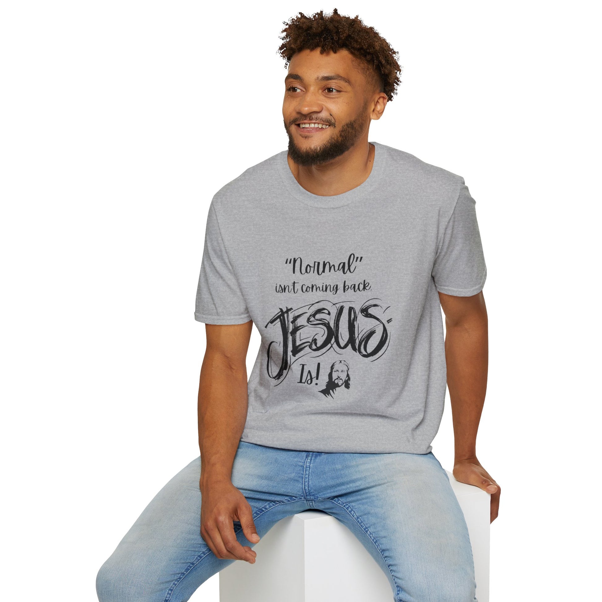 Normal Isn't Coming Back Men's Tshirt (Black Logo) - Sweet Baby Jeez Teez