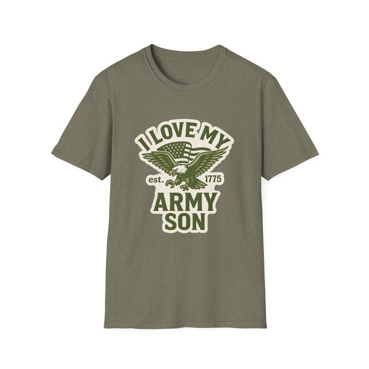 "I Love My Army Son" Military Support Patriotic Army Softstyle Tshirt