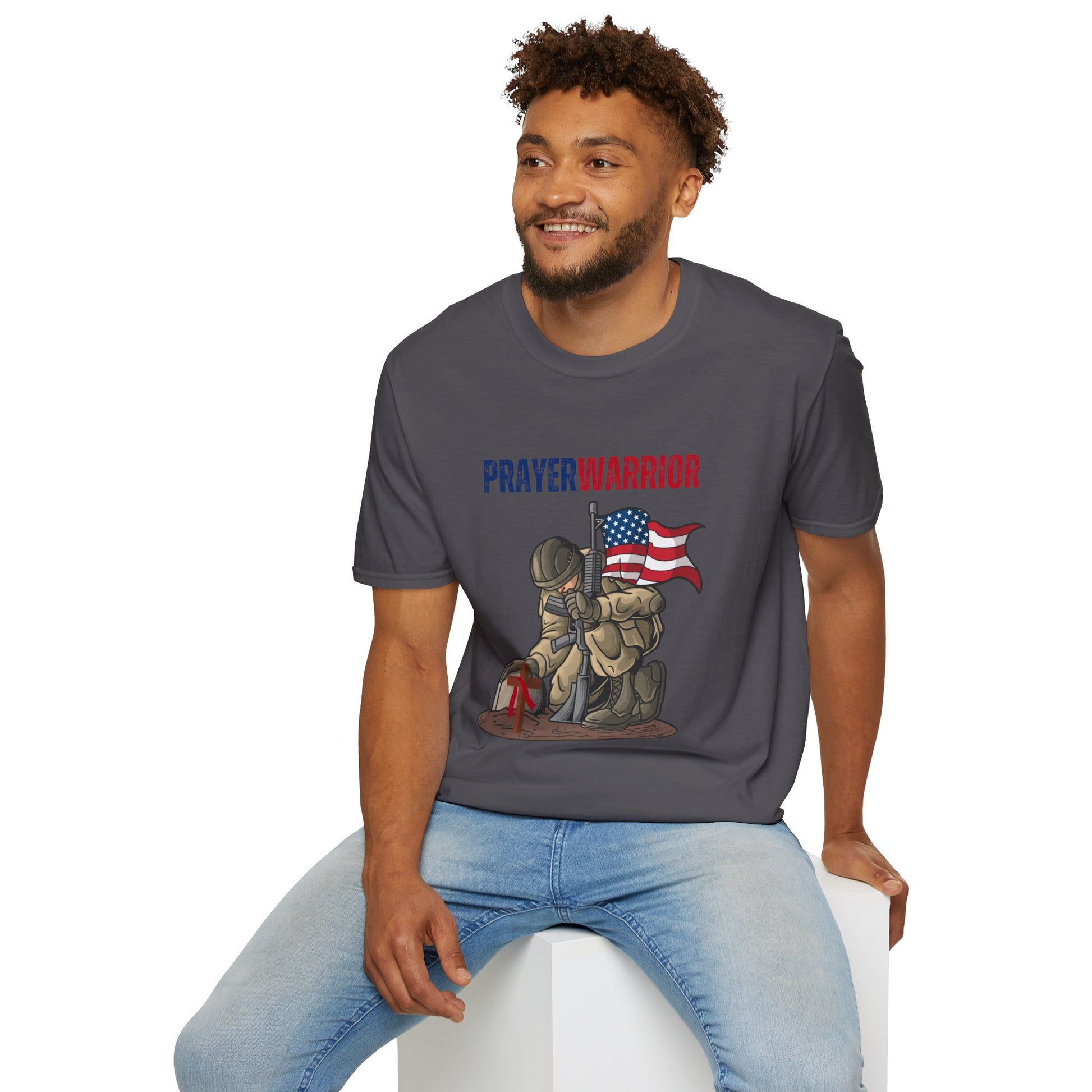 Prayer Warrior Soldier Men's Tshirt S-5XL - Sweet Baby Jeez Teez