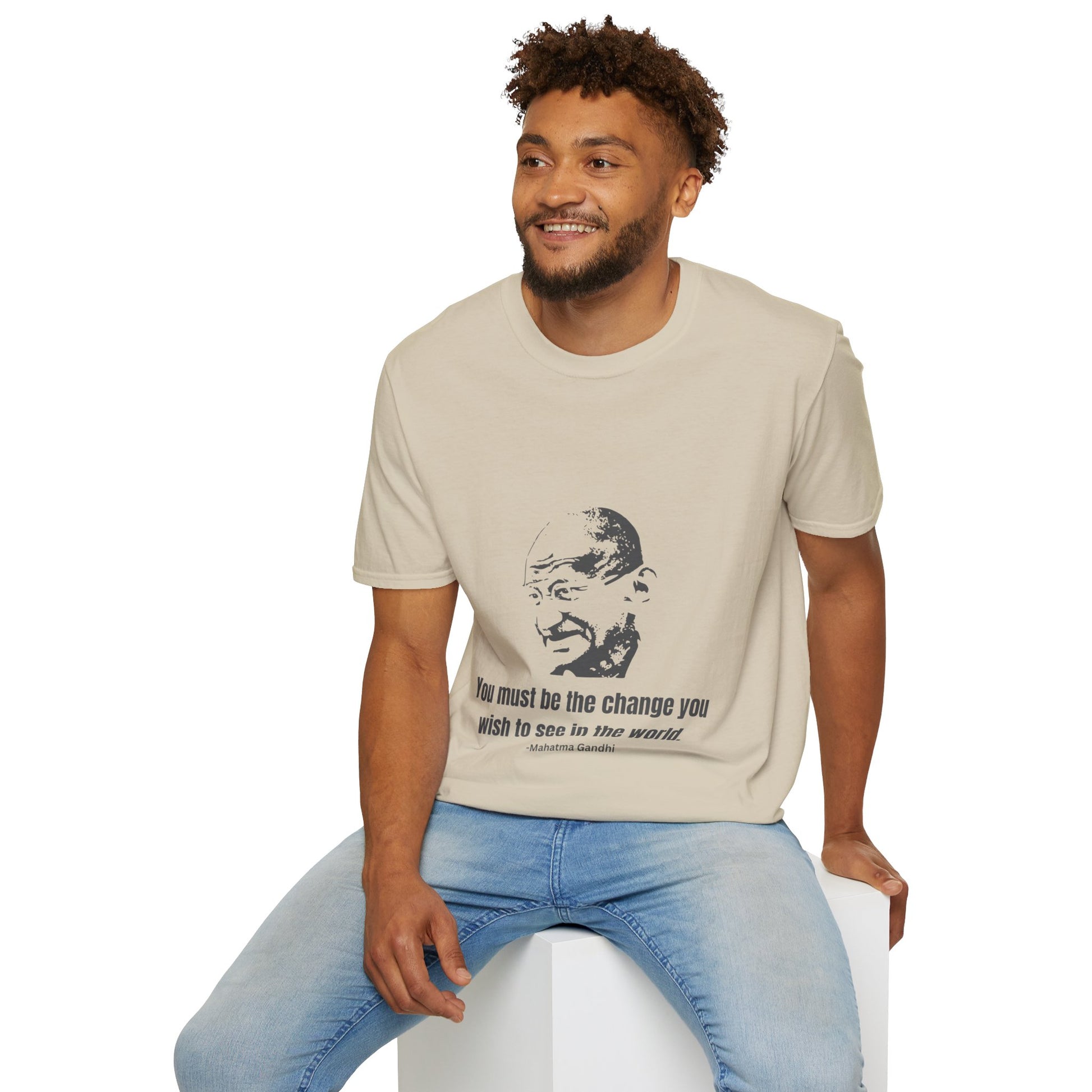 Be the Change Men's Tshirt (IW Gray Logo) - Sweet Baby Jeez Teez