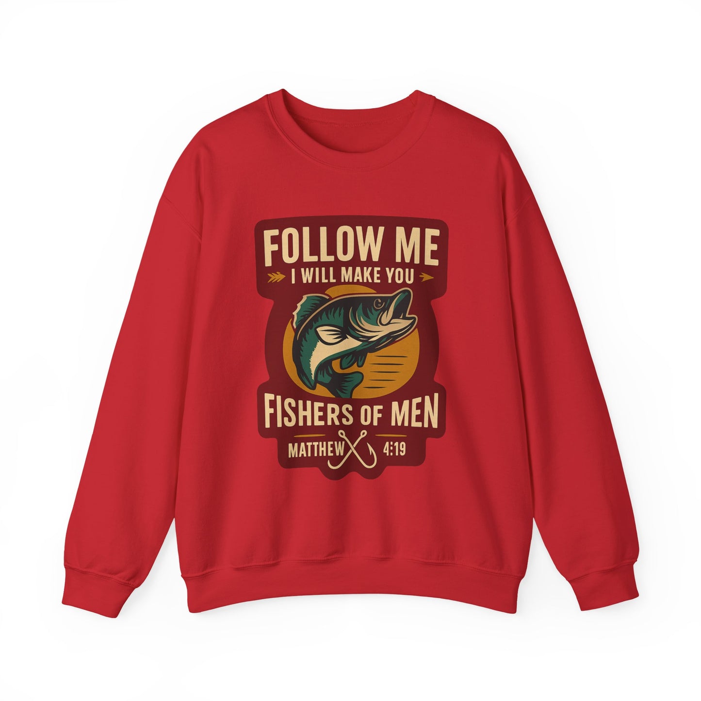 "Follow Me" Fisherman Bible Verse Crewneck Sweatshirt