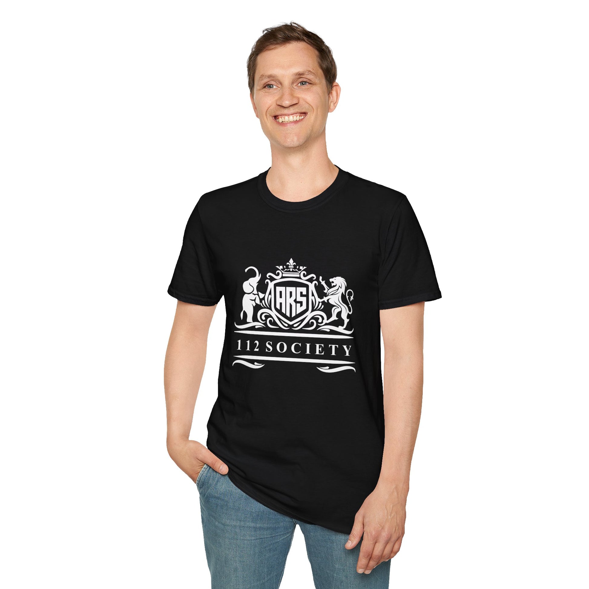 ARS 112 Society Men's Tshirt (White Logo) - Sweet Baby Jeez Teez