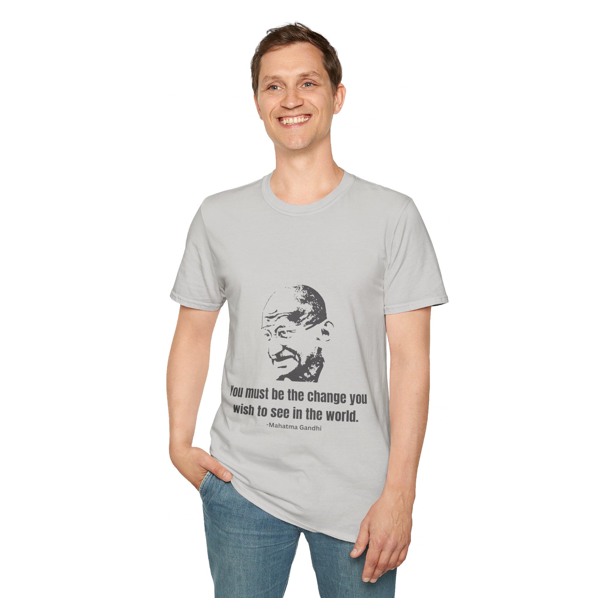 Be the Change Men's Tshirt (IW Gray Logo) - Sweet Baby Jeez Teez