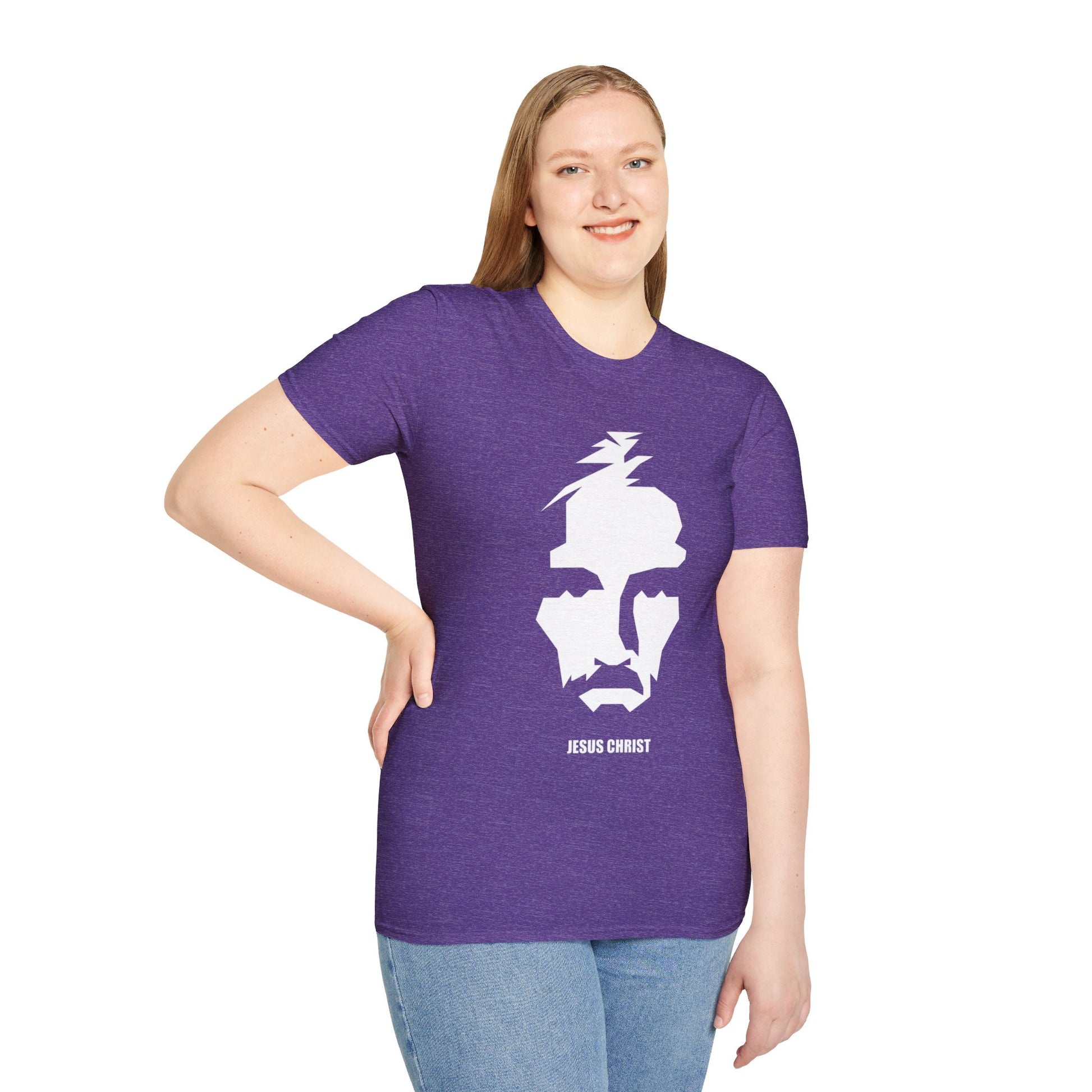 Jesus Portrait Women's Relaxed/Plus Tshirt  (Cont. Logo) - Sweet Baby Jeez Teez
