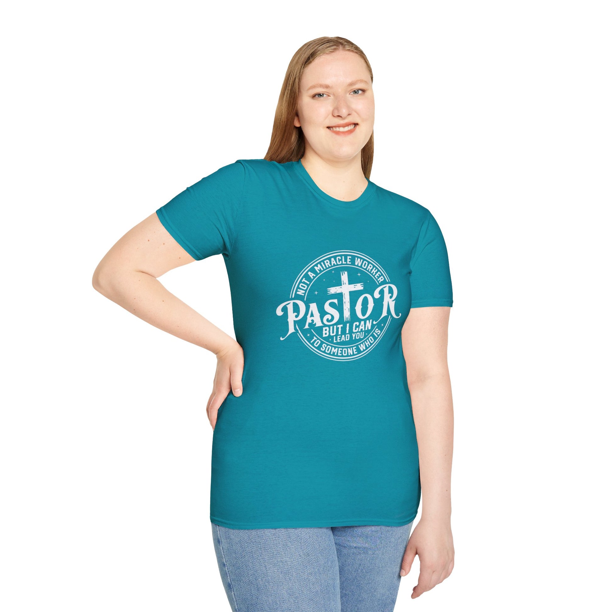 Pastor Women's Relaxed/Plus Tshirt (White Logo) - Sweet Baby Jeez Teez
