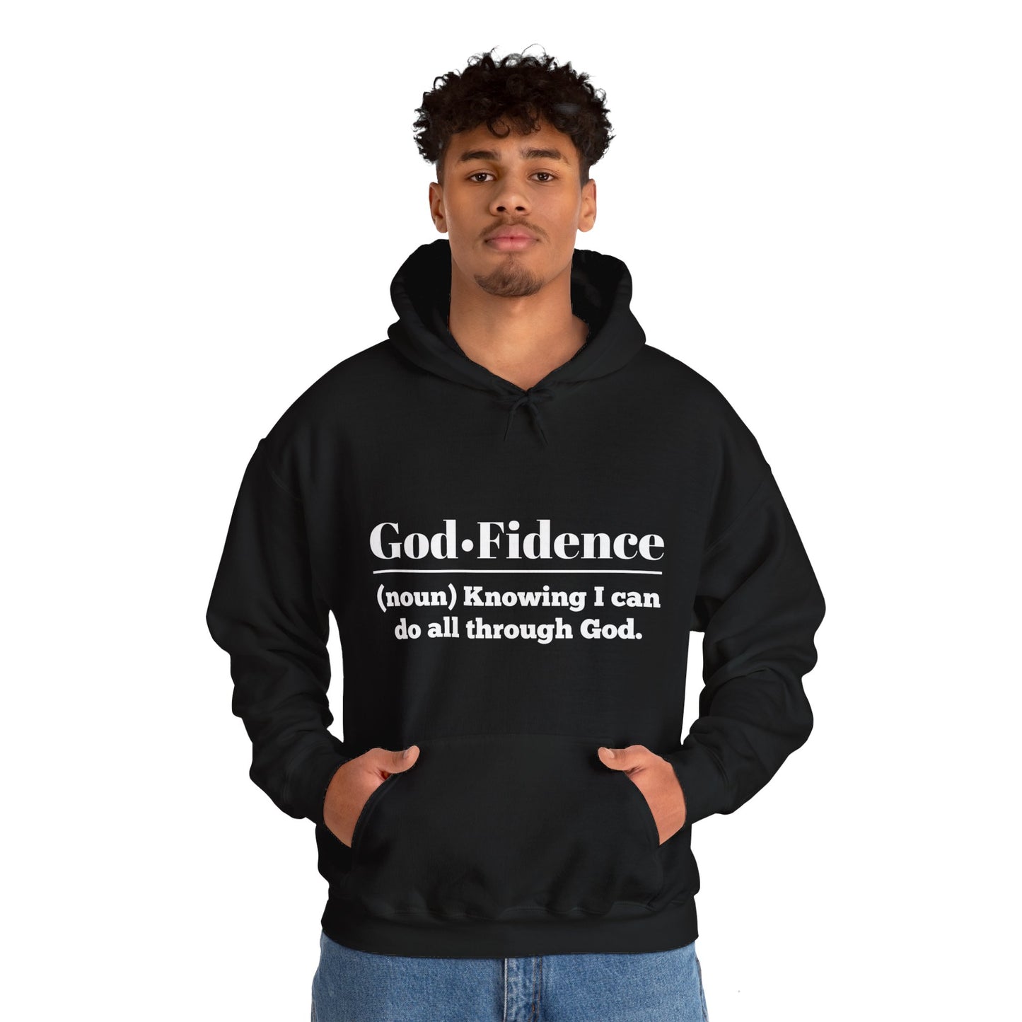 God-Fidence Men's Hoodie (White Logo) - Sweet Baby Jeez Teez