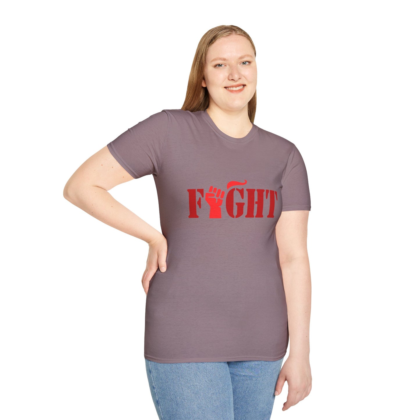 Fight Women's Relaxed/Plus Tshirt (Red Fist Logo) - Sweet Baby Jeez Teez
