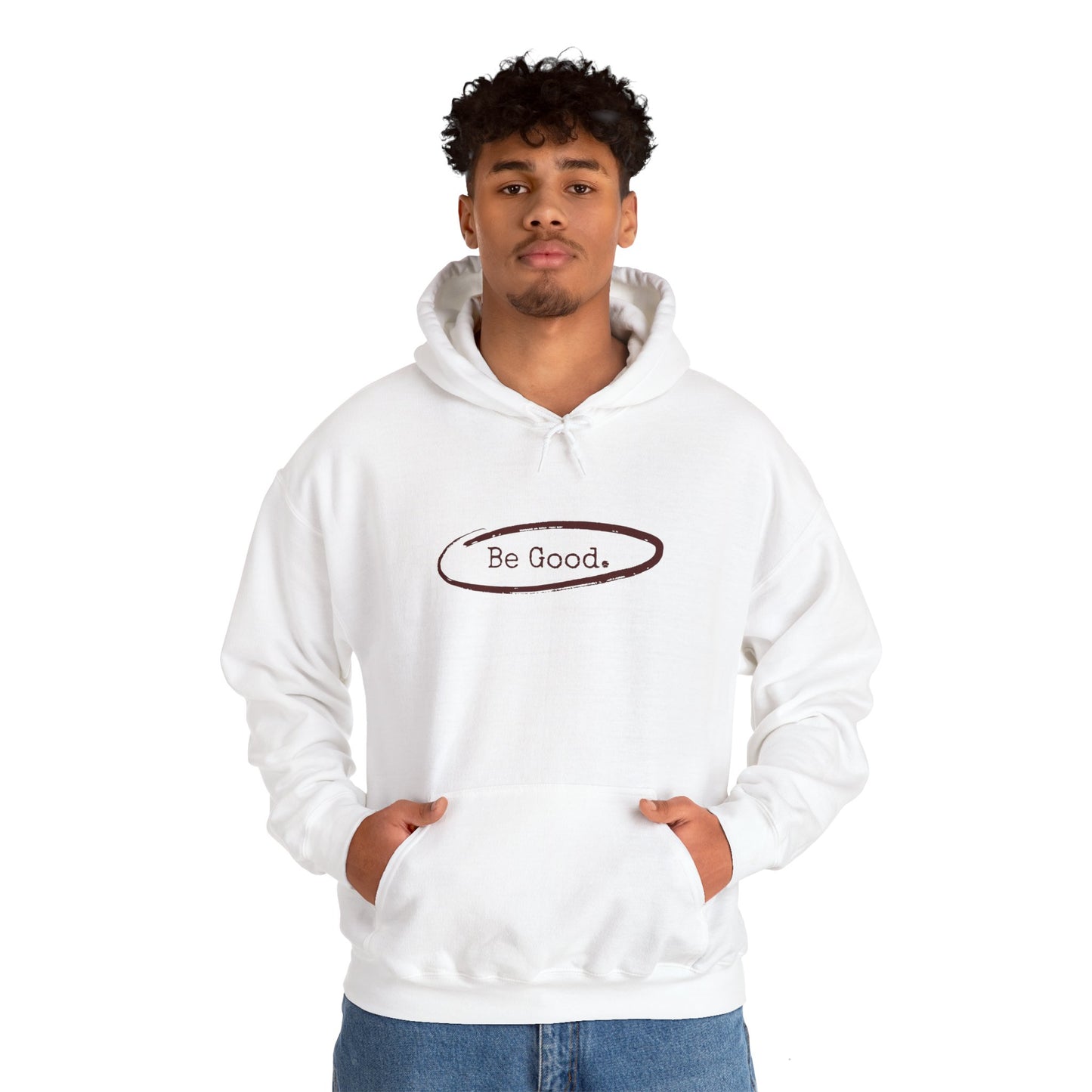 Men's Be Good White Hoodie (AGGIE - maroon logo) - Sweet Baby Jeez Teez