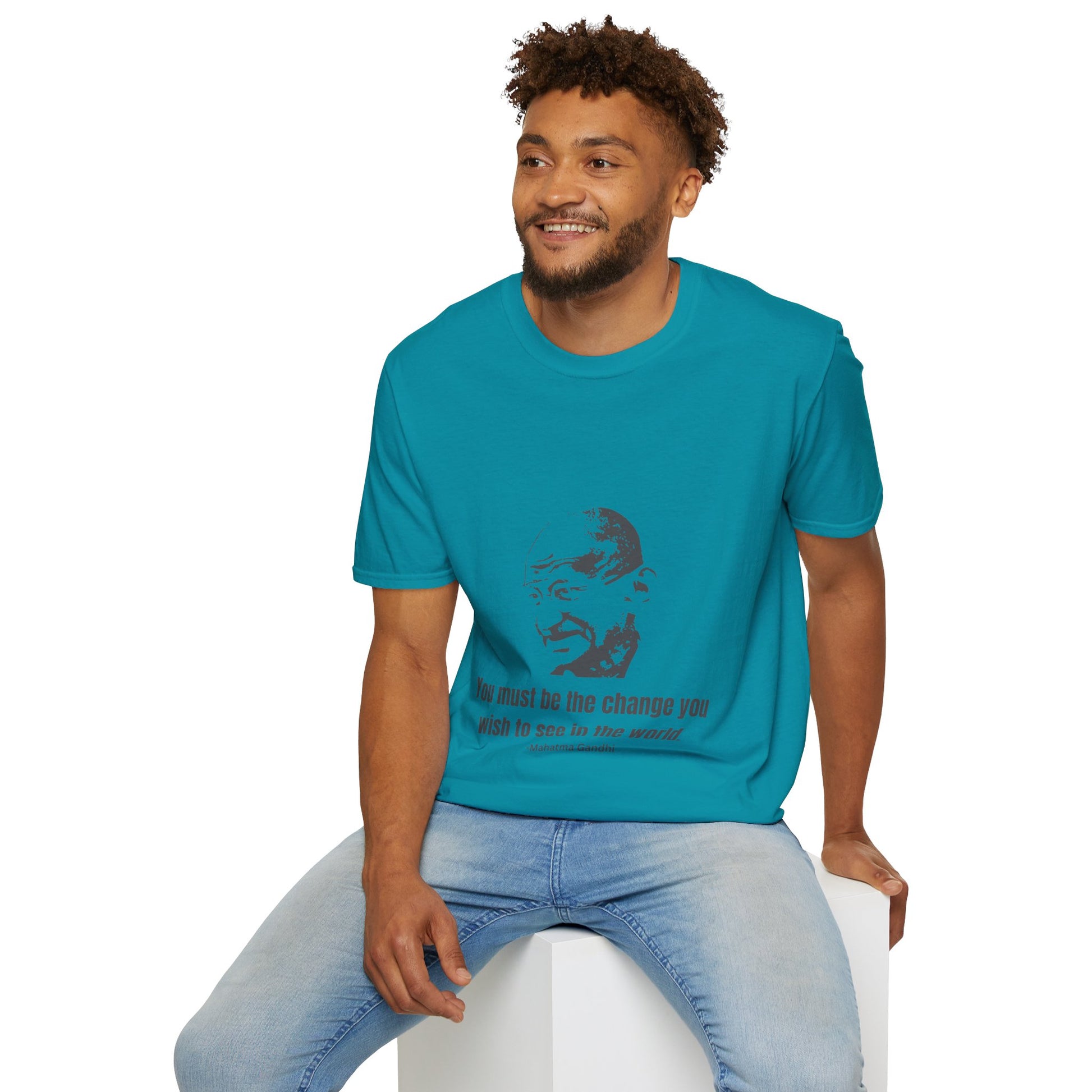 Be the Change Men's Tshirt (IW Gray Logo) - Sweet Baby Jeez Teez