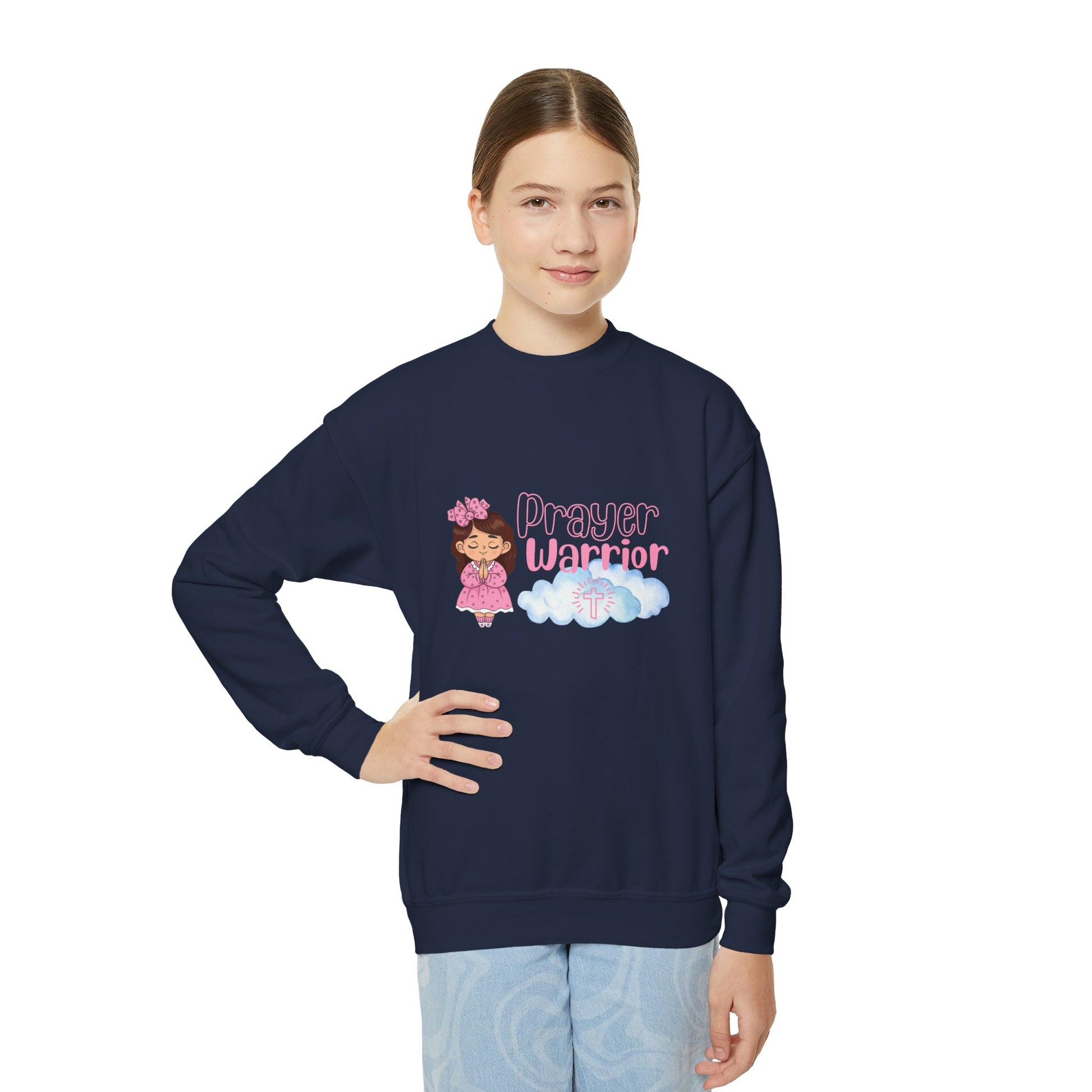 Prayer Warrior Girl's Sweatshirt - Sweet Baby Jeez Teez