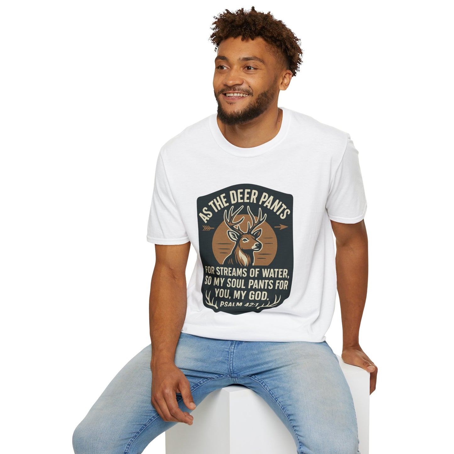 Psalm 42:1 "As The Deer" Bible Verse Softstyle Tshirt