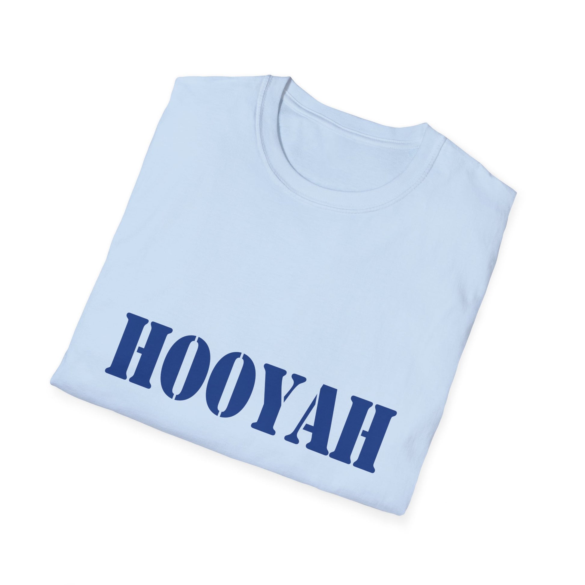HOOYAH (Navy) Unisex Tshirt (MM Blue Logo) - Sweet Baby Jeez Teez