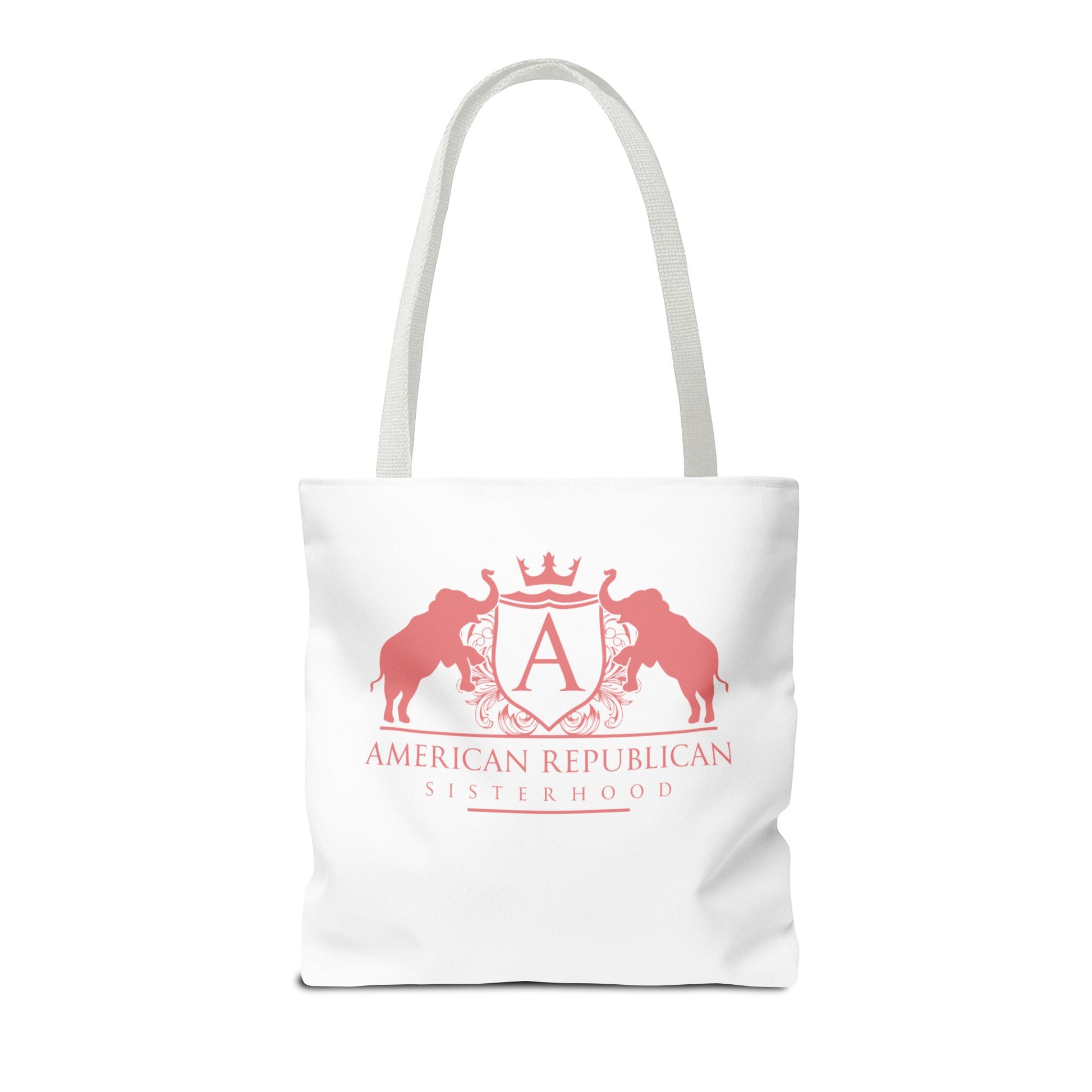 ARS White Tote Bag in 3  Sizes (ARS - Coral Logo) - Sweet Baby Jeez Teez