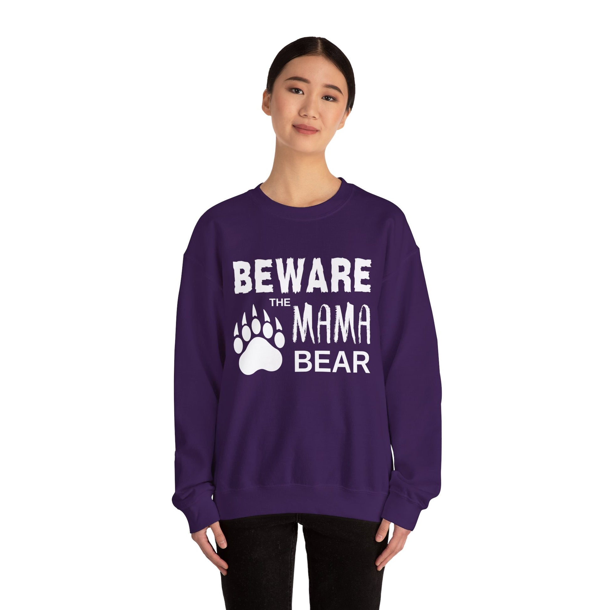 Mama Bear Women's Relaxed Sweatshirt (White Logo) - Sweet Baby Jeez Teez