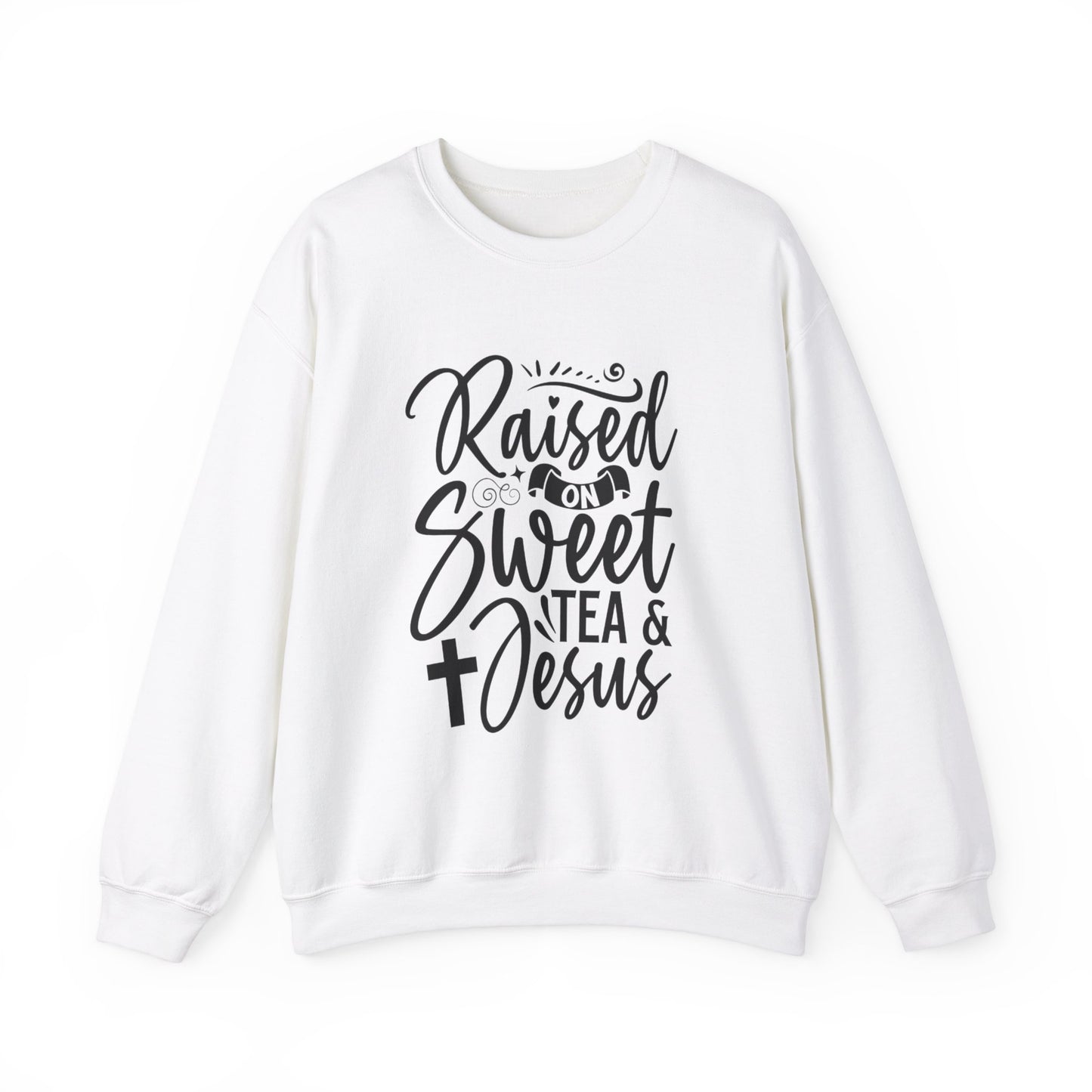 Sweet Tea and Jesus Women's Relaxed Sweatshirt (Black Logo) - Sweet Baby Jeez Teez