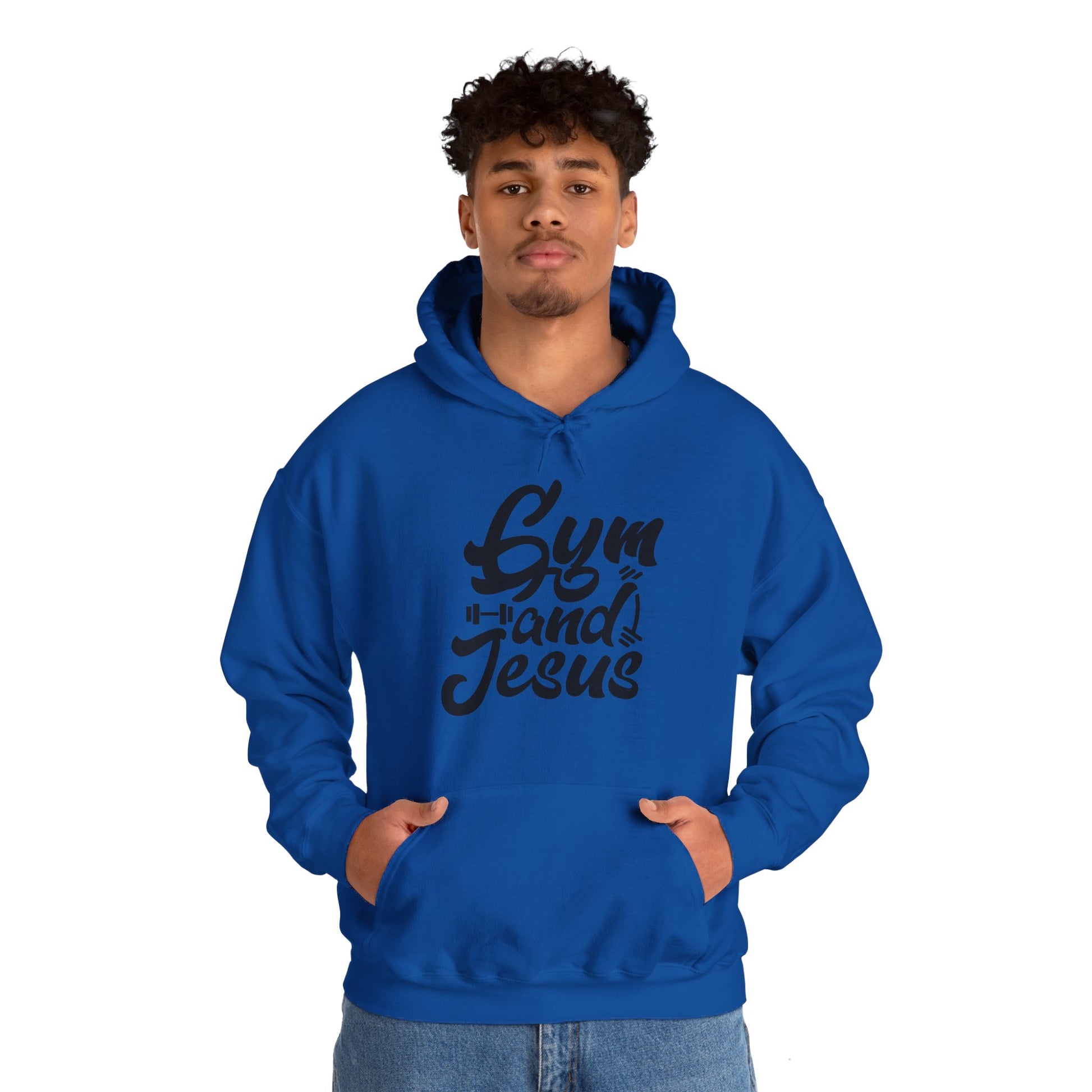 Gym and Jesus Men's Hoodie (Black Logo) - Sweet Baby Jeez Teez