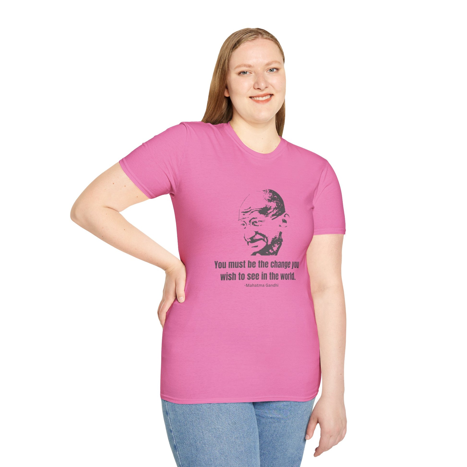 Be the Change Women's Relaxed/Plus Tshirt (IW Gray Logo) - Sweet Baby Jeez Teez