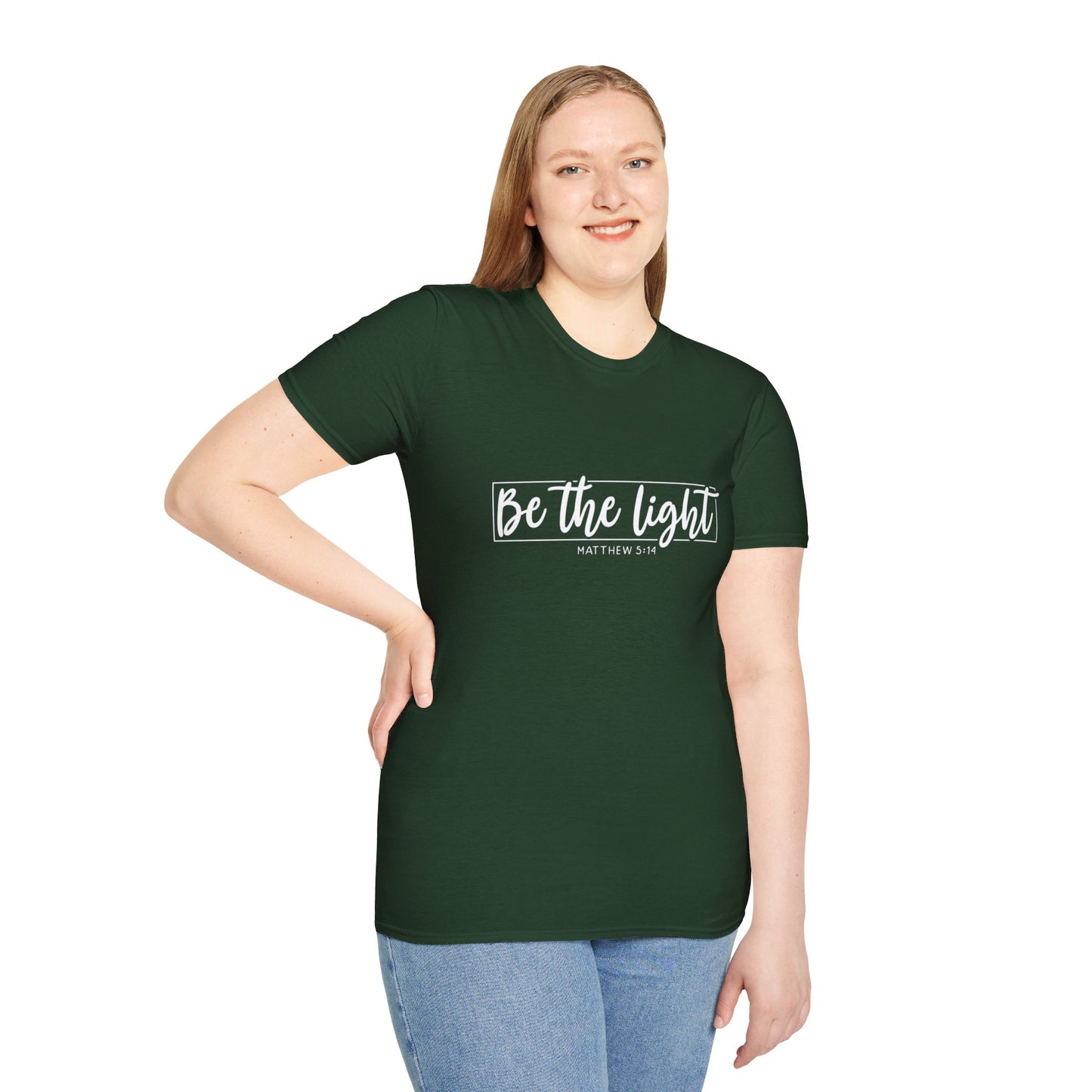 Be the Light Womens Relaxed/Plus Tshirt (White Logo) - Sweet Baby Jeez Teez