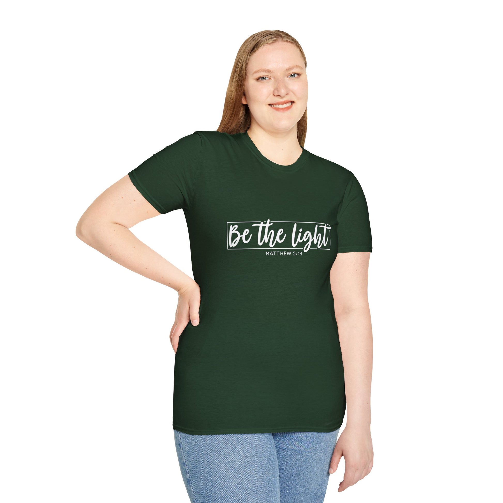Be the Light Womens Relaxed/Plus Tshirt (White Logo) - Sweet Baby Jeez Teez