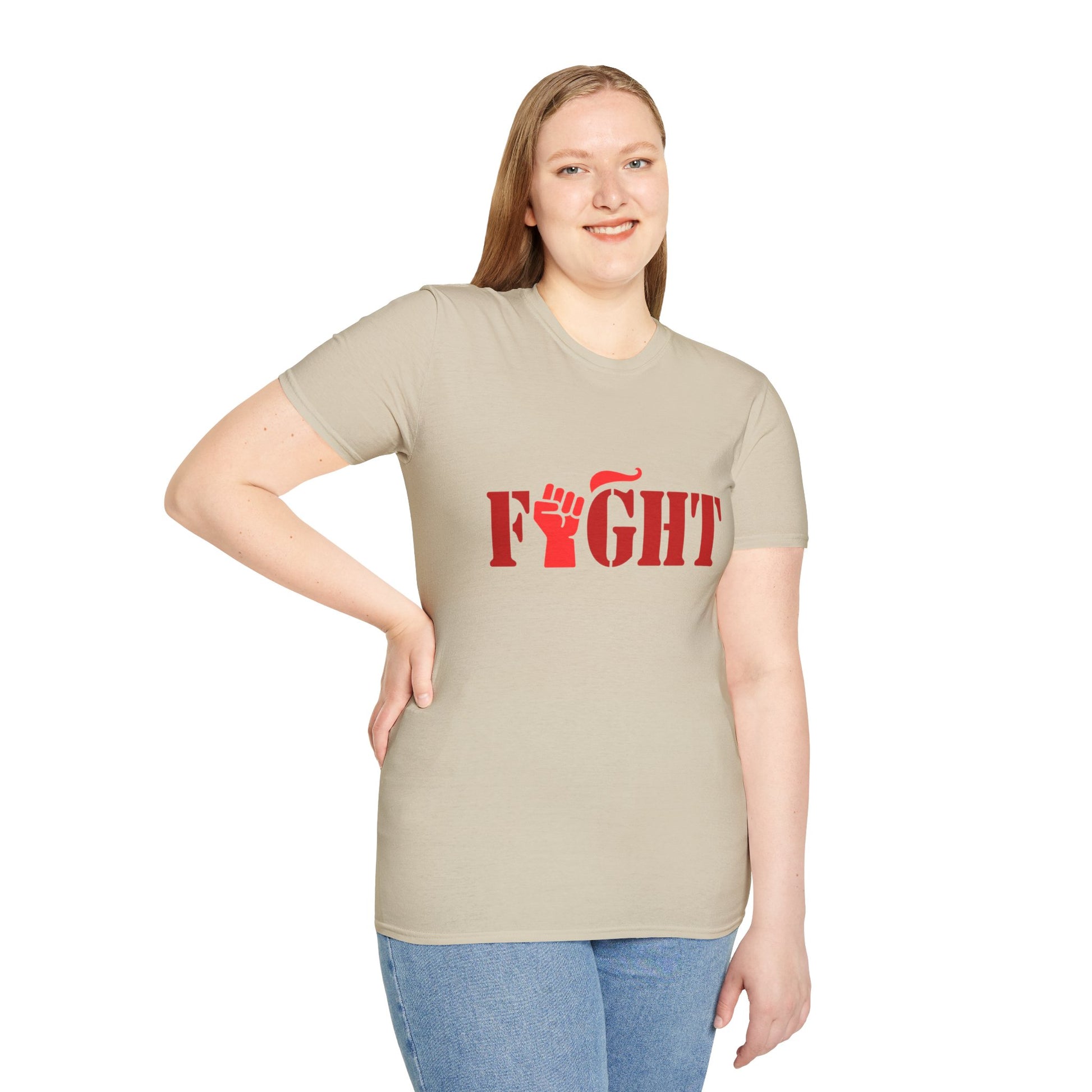 Fight Women's Relaxed/Plus Tshirt (Red Fist Logo) - Sweet Baby Jeez Teez