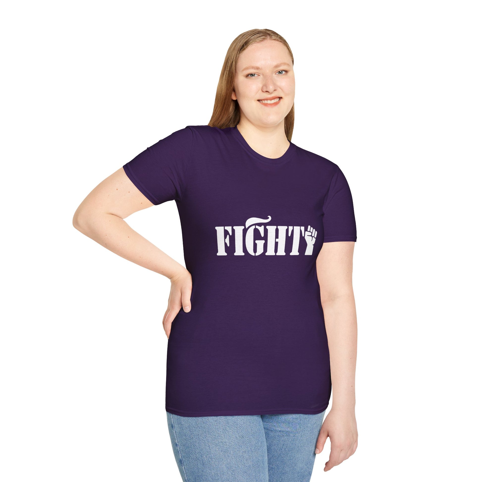 Fight Women's Relaxed/Plus Tshirt (White Fist Logo) - Sweet Baby Jeez Teez