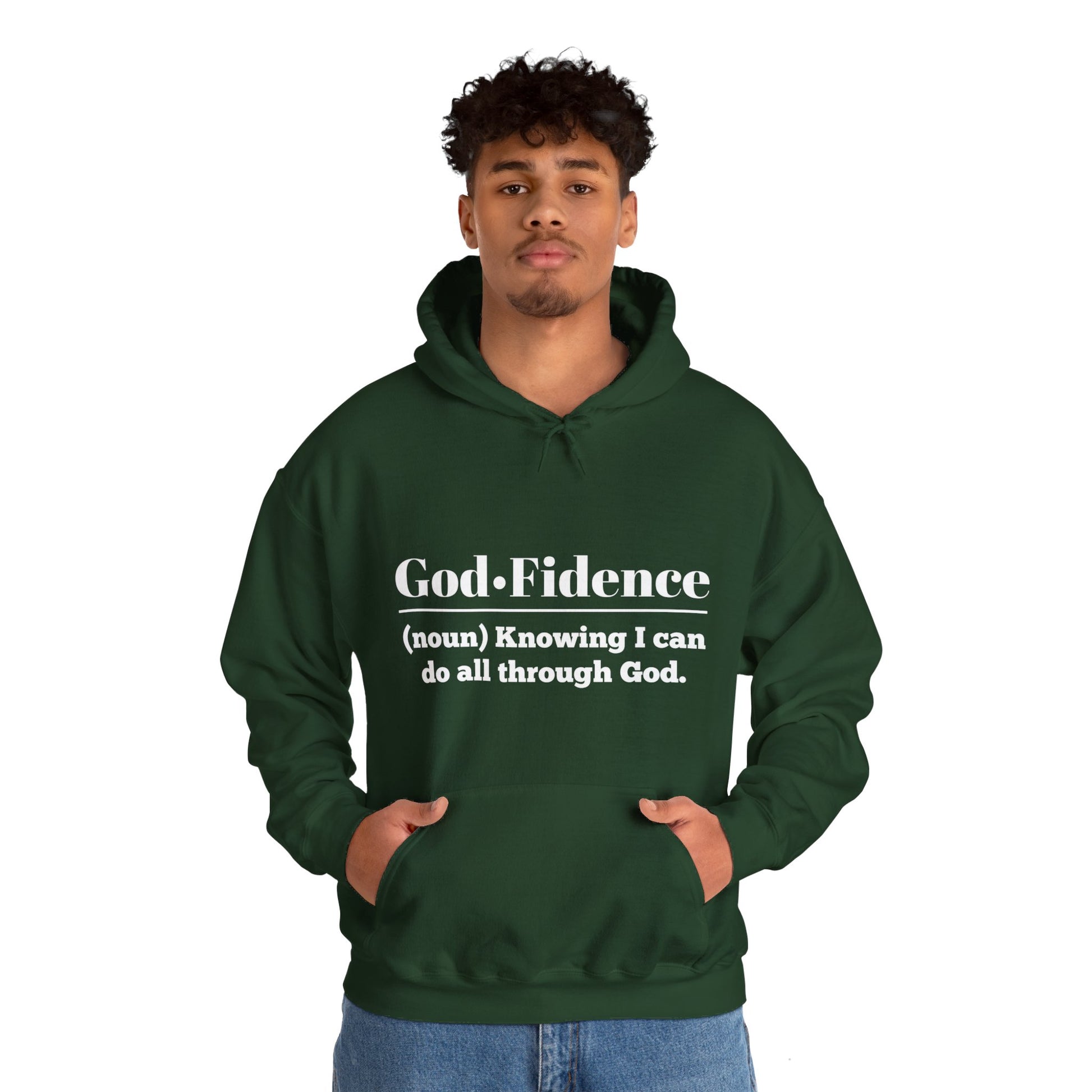 God-Fidence Men's Hoodie (White Logo) - Sweet Baby Jeez Teez