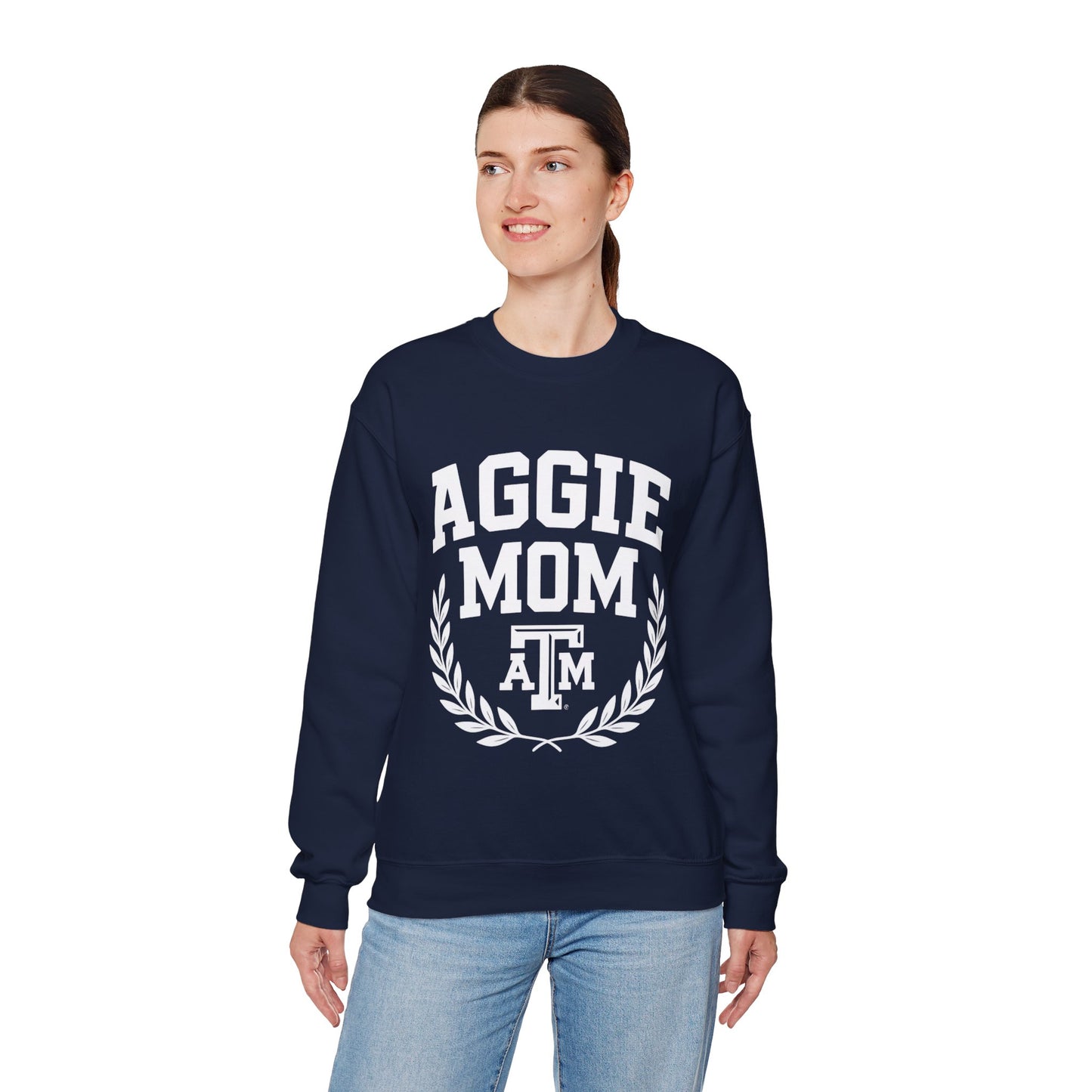 Aggie Mom Texas A&M Cozy Women's Crewneck Sweatshirt - Sweet Baby Jeez Teez