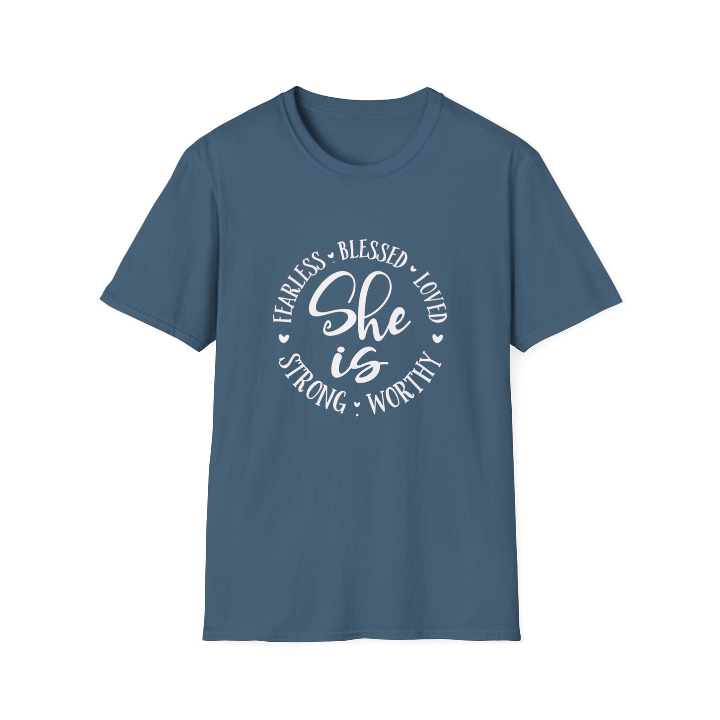 She Is Women's Relaxed/Plus Tshirt (White Logo) - Sweet Baby Jeez Teez