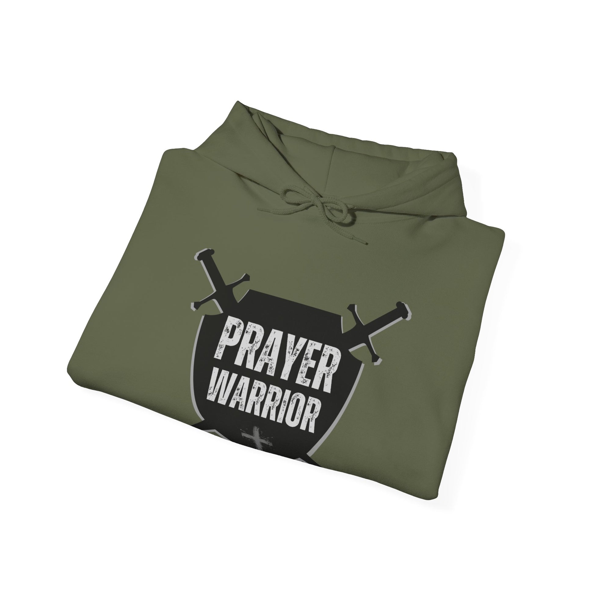 Prayer Warrior Shield Men's Hoodie (Black Logo) - Sweet Baby Jeez Teez