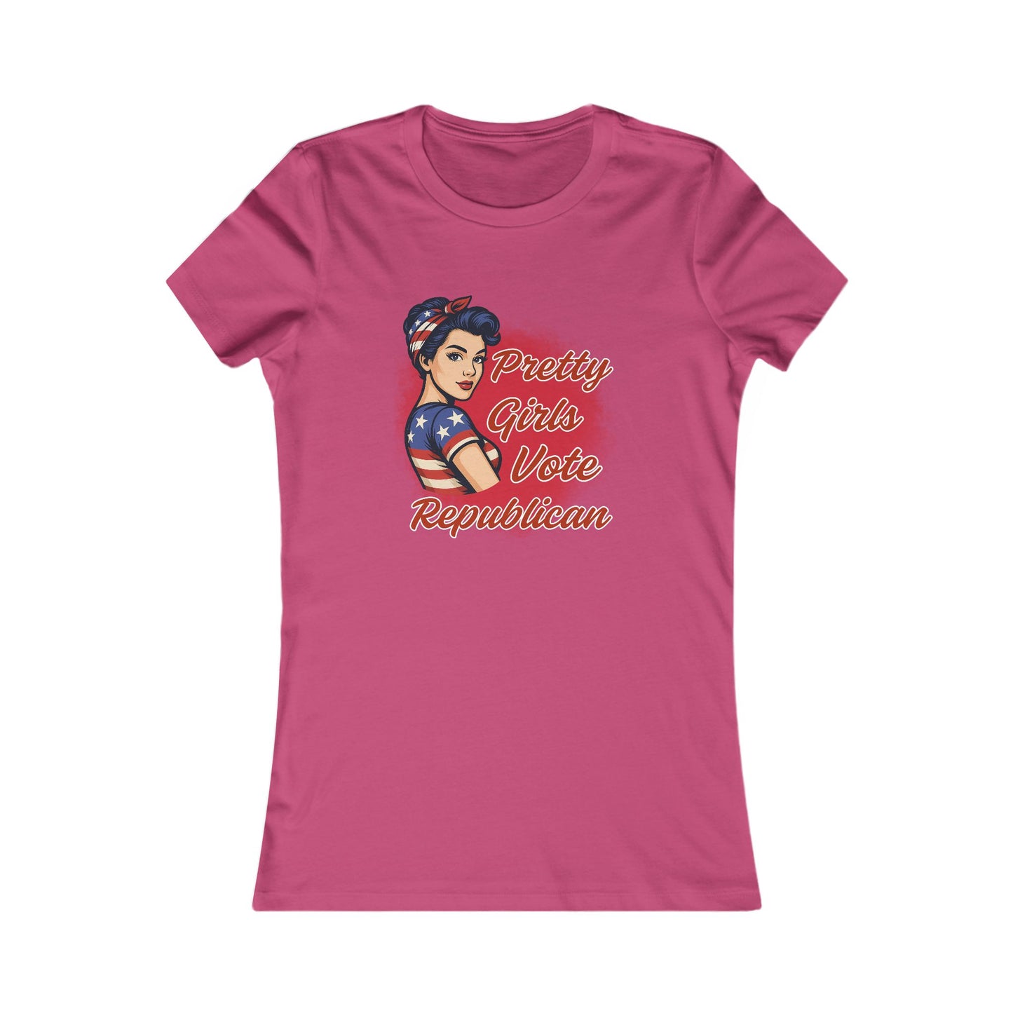 "Pretty Girls Vote Republican" Empowered Women Fitted T-Shirt Tee (Brunette)