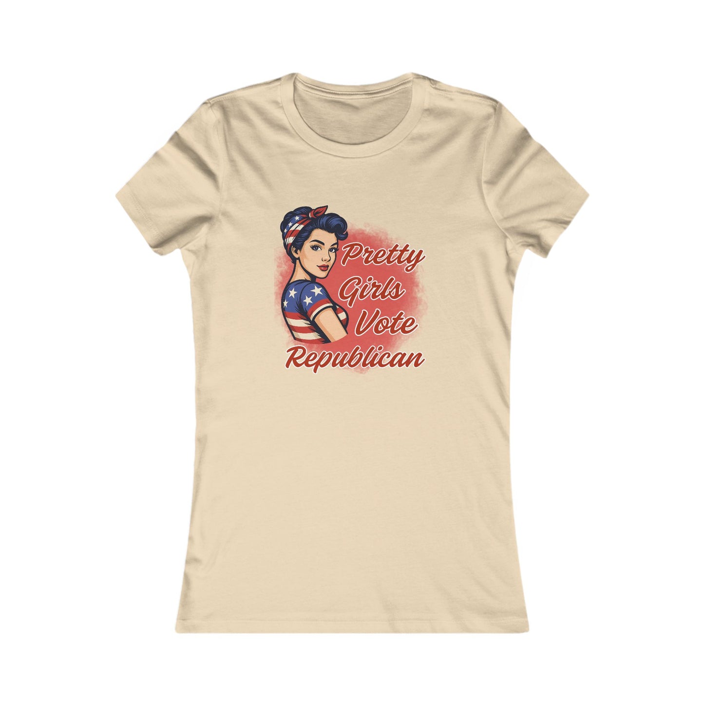 "Pretty Girls Vote Republican" Empowered Women Fitted T-Shirt Tee (Brunette)