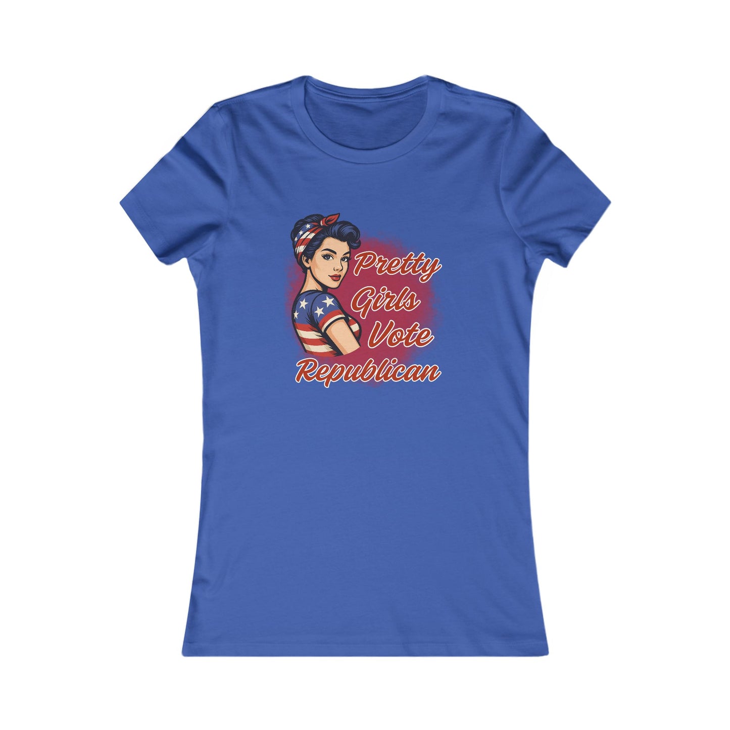 "Pretty Girls Vote Republican" Empowered Women Fitted T-Shirt Tee (Brunette)