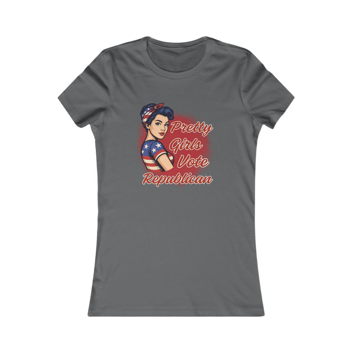 "Pretty Girls Vote Republican" Empowered Women Fitted T-Shirt Tee (Brunette)