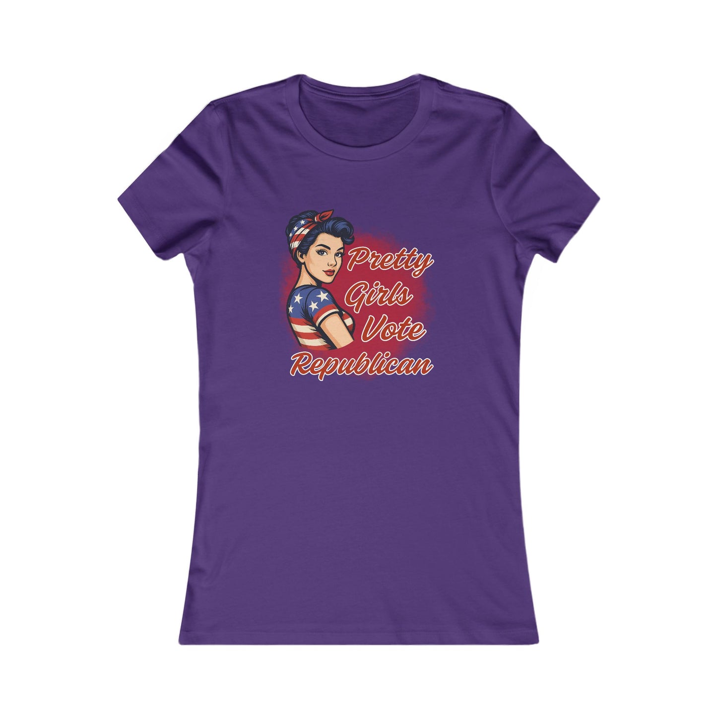 "Pretty Girls Vote Republican" Empowered Women Fitted T-Shirt Tee (Brunette)