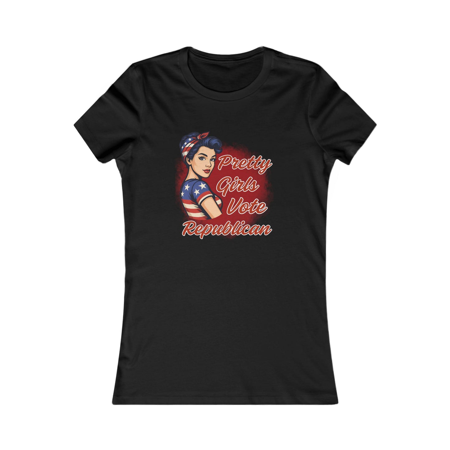 "Pretty Girls Vote Republican" Empowered Women Fitted T-Shirt Tee (Brunette)