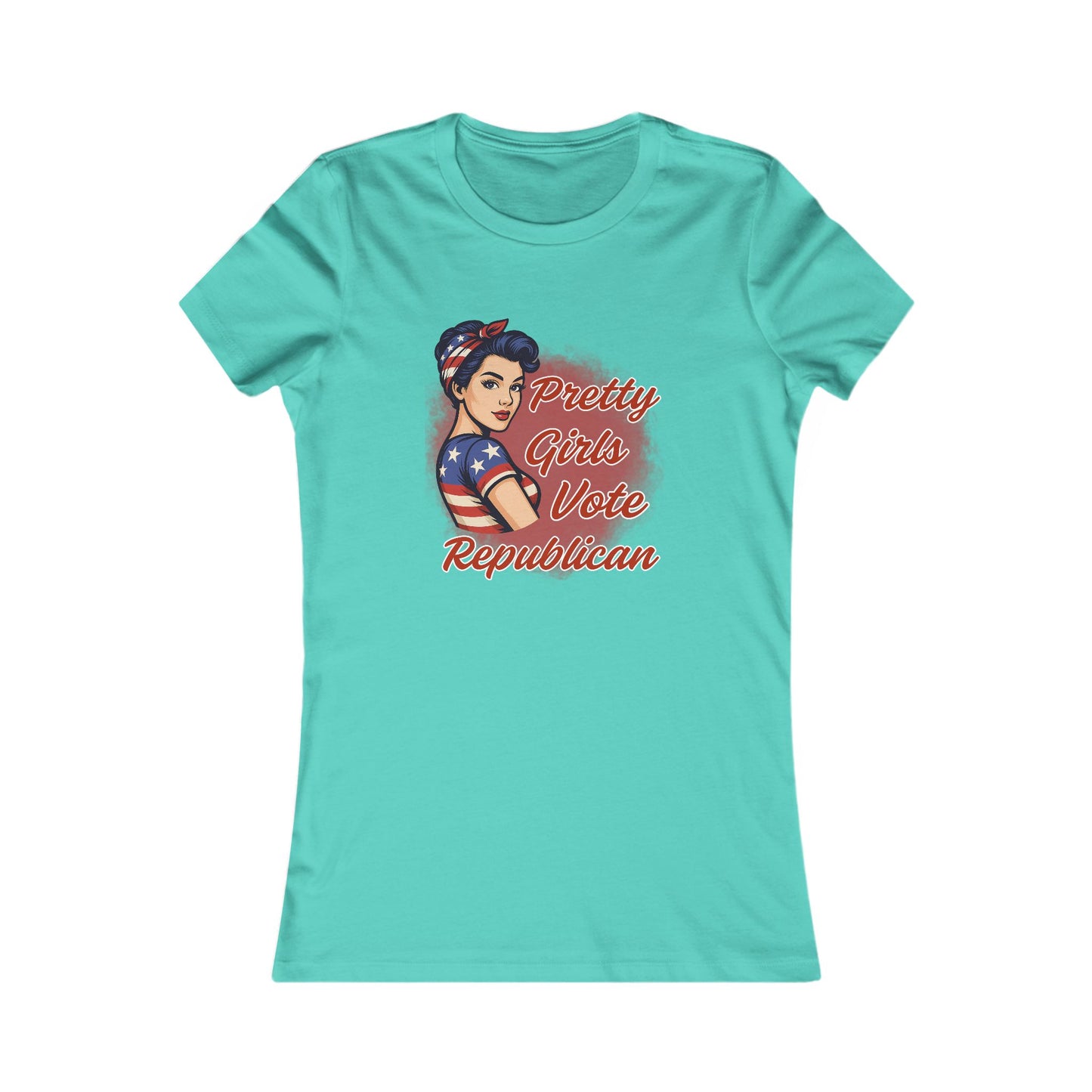 "Pretty Girls Vote Republican" Empowered Women Fitted T-Shirt Tee (Brunette)