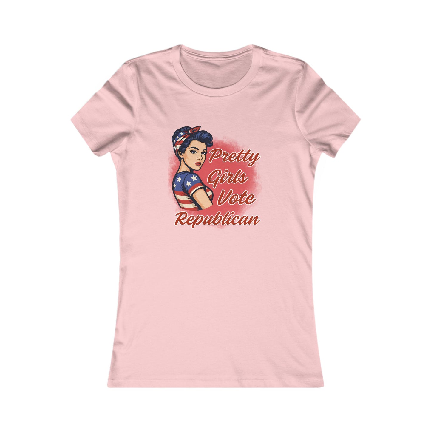 "Pretty Girls Vote Republican" Empowered Women Fitted T-Shirt Tee (Brunette)