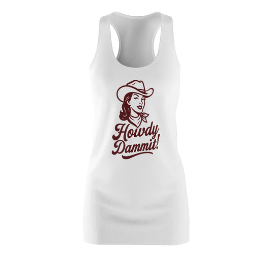 Howdy Dammit! Aggie Texas Cowgirl Women's Racerback Dress (Maroon Logo)